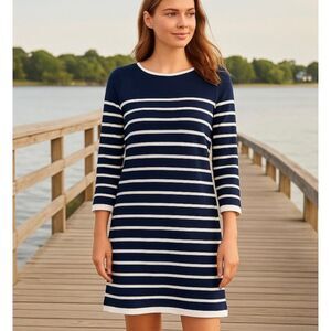 Sail To Sable STS navy striped long sleeve dress size xs